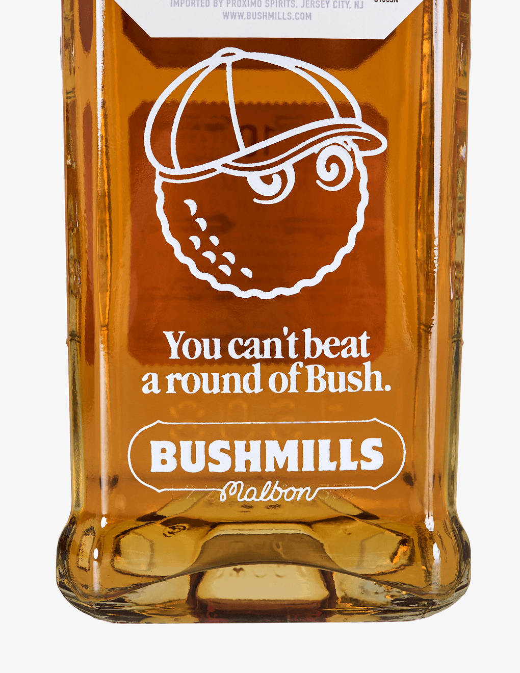 Close up of Bushmills x Malbon 10 Year Single Malt engraving featured on back.