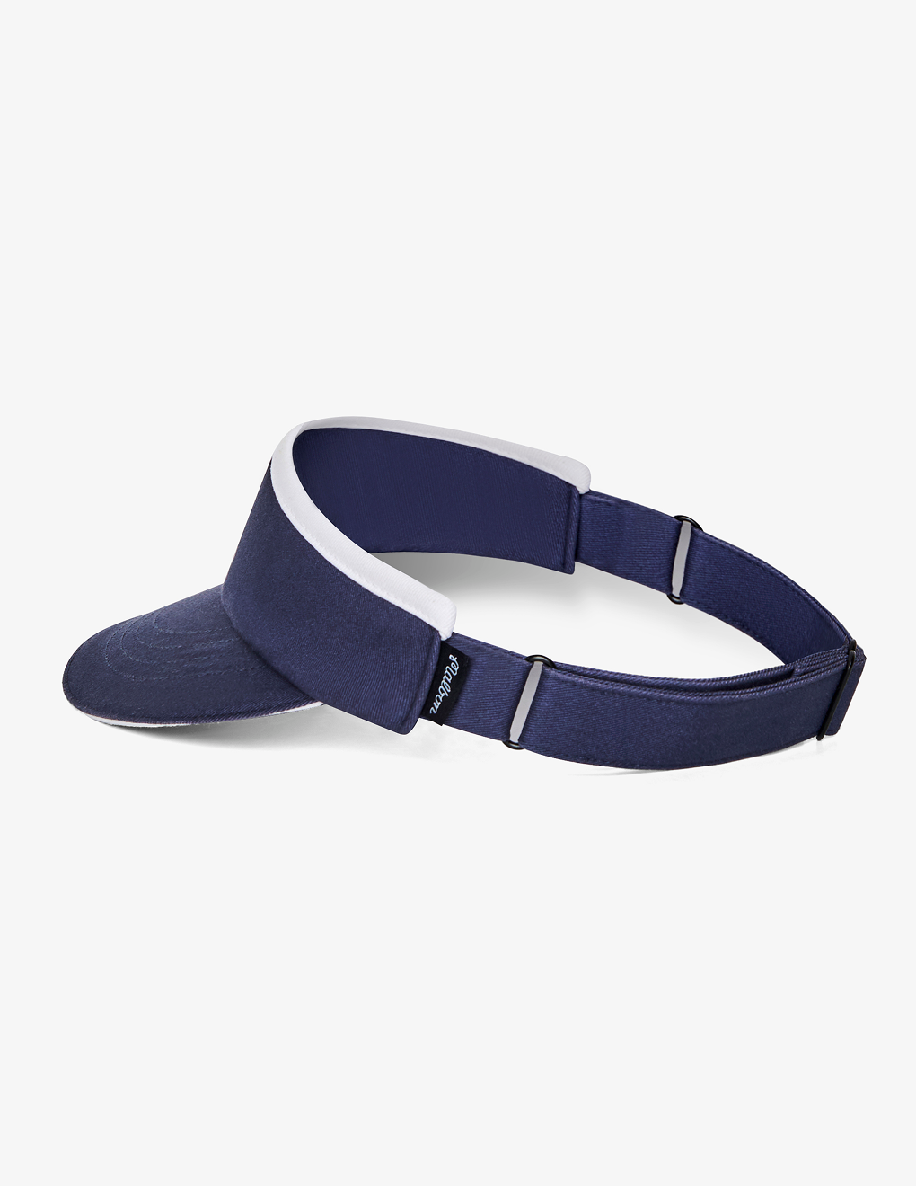Side view of Bushmills x Malbon navy visor.