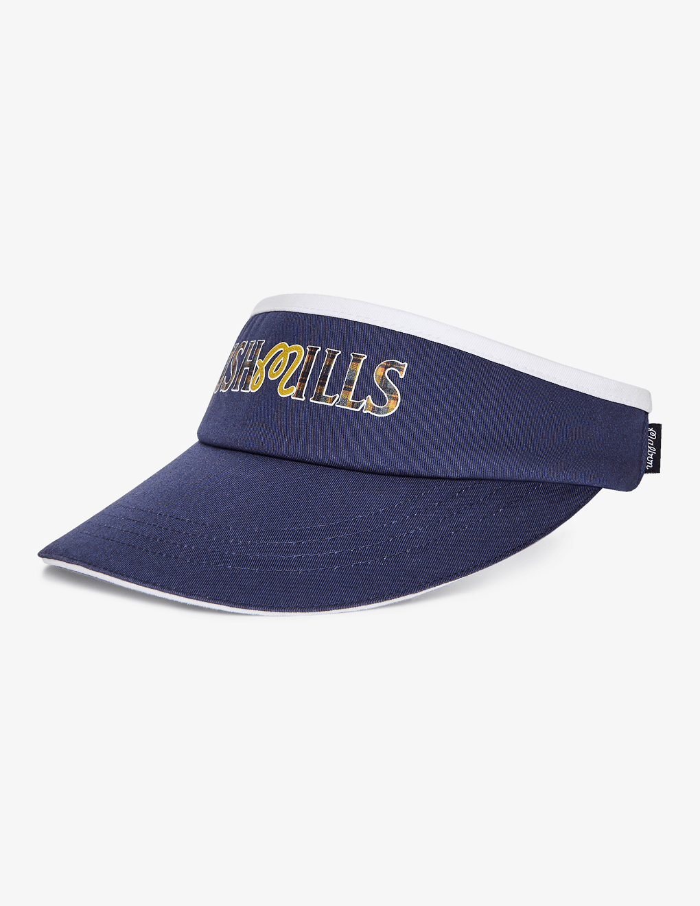 Bushmills x Malbon navy visor angled to the left.