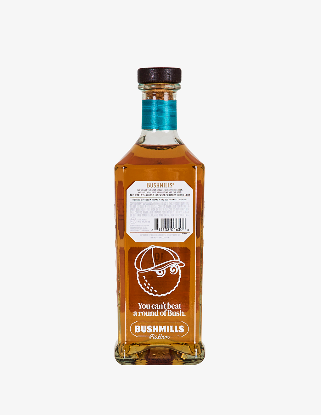 Bushmills x Malbon 10 Year Single Malt with engraving featured on back.
