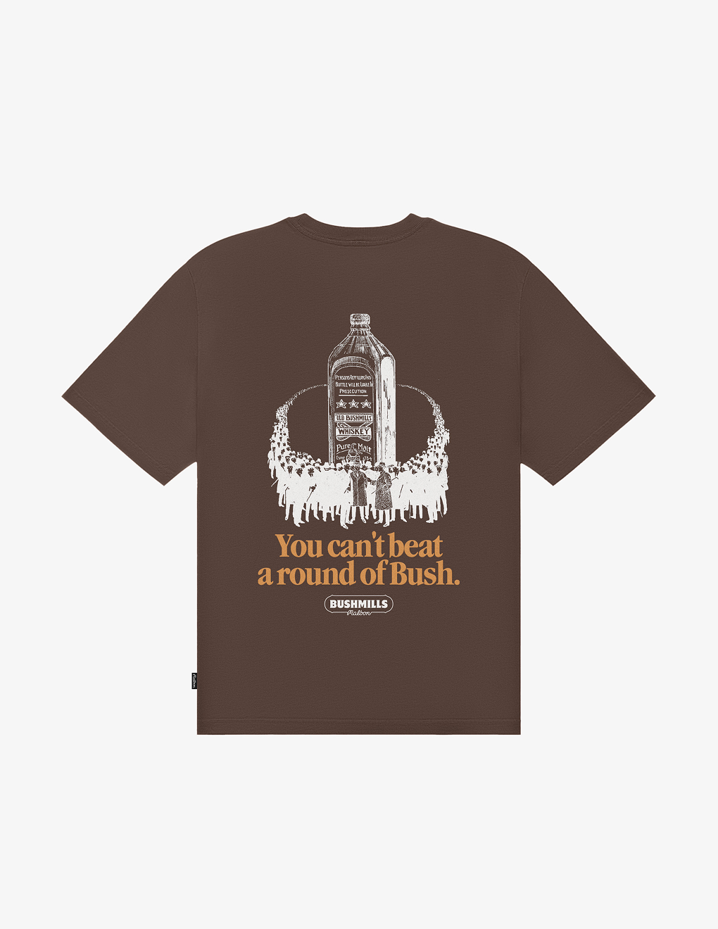 Back of the brown Bushmills X Malbon Tee.