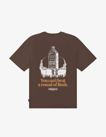 Back of the brown Bushmills X Malbon Tee.