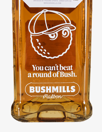 Close up of Bushmills x Malbon 10 Year Single Malt engraving featured on back.