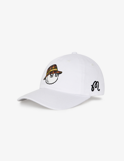 Bushmills x Malbon white hat angled to the left.